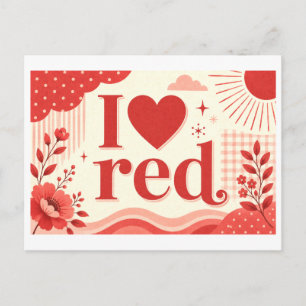 Carte Postale "J'aime le rouge"