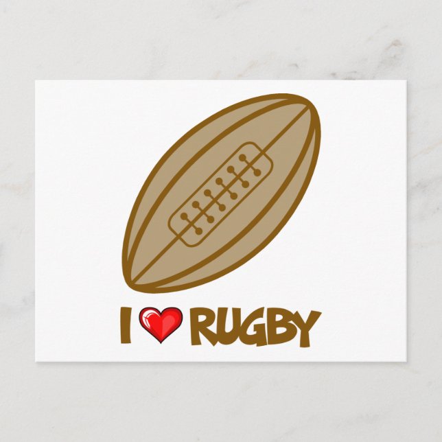 Carte Postale J'Aime Le Rugby (Devant)