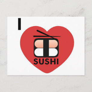 Carte Postale J'Aime Le Sushi