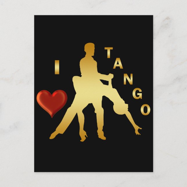 CARTE POSTALE J'AIME LE TANGO (Devant)