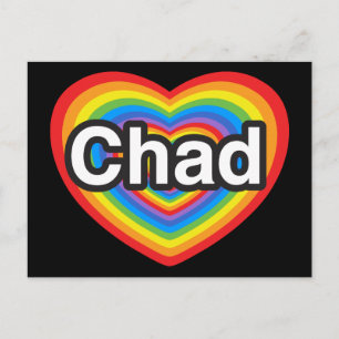 Carte Postale J'aime le Tchad. Je t'aime Tchad. Cœur