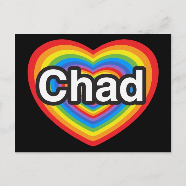 Carte Postale J'aime le Tchad. Je t'aime Tchad. Cœur (Devant)