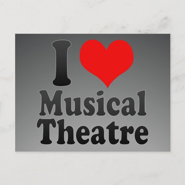 Carte Postale J'aime le théâtre musical (Devant)