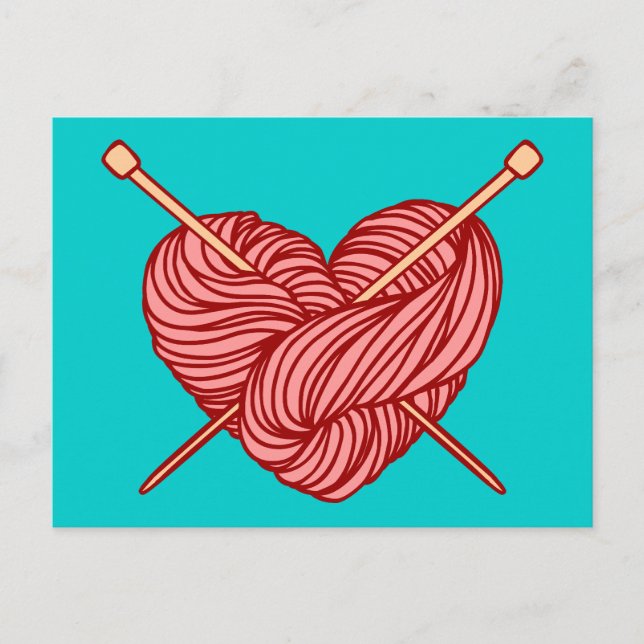 Carte Postale J'aime le Tricot (Devant)