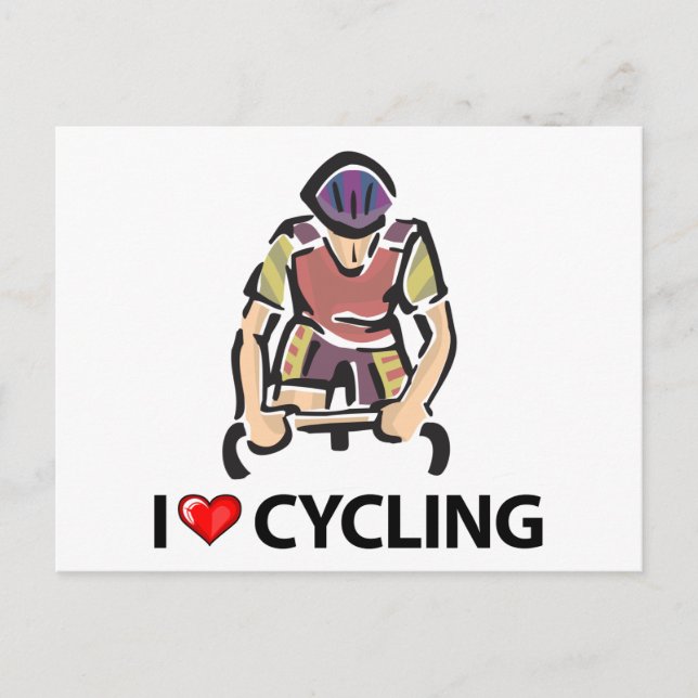 Carte Postale J'Aime Le Vélo (Devant)