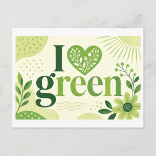 Carte Postale "J'aime le vert"