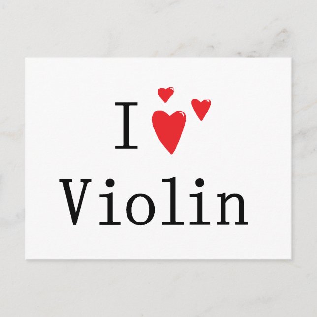 Carte Postale J'aime le violon (Devant)