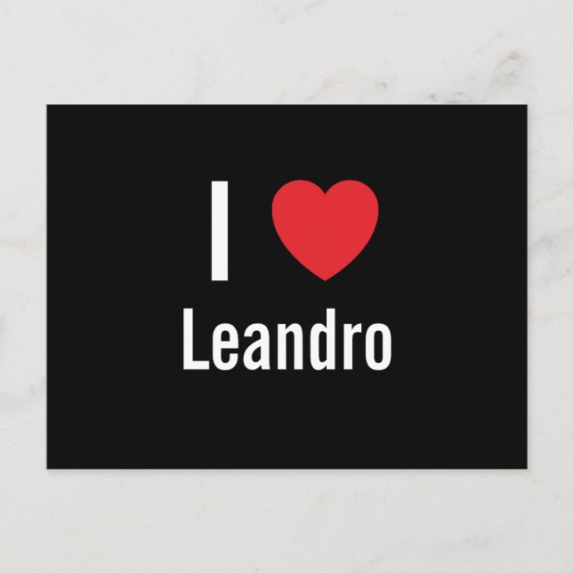 Carte Postale J'aime Leandro (Devant)