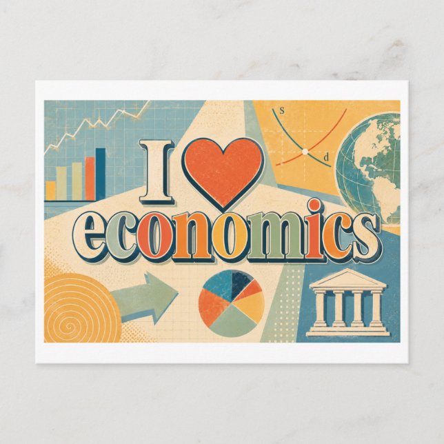 Carte Postale "J'aime l'économie" (Devant)