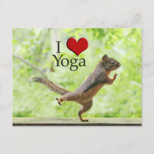 Carte Postale J'Aime L'écureuil de Yoga