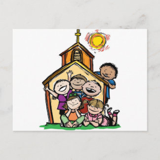 Carte Postale J'aime l'église des enfants !