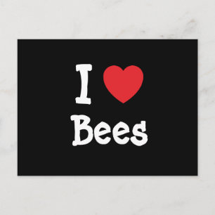 Carte Postale J'aime les abeilles coeur coutume