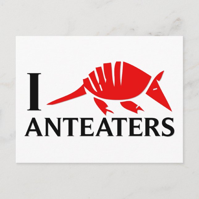 Carte Postale J'Aime Les Anteaters (Devant)