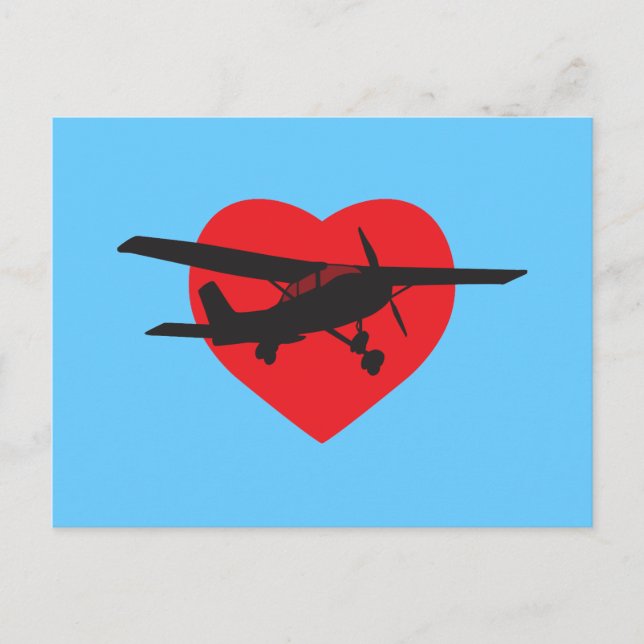 Carte Postale J'aime les avions (Devant)