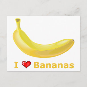 Carte Postale J'aime les bananes