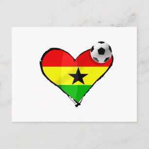 Carte Postale J'aime les Black Stars du Ghana - cadeaux du Ghana