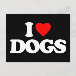 CARTE POSTALE J'AIME LES CHIENS