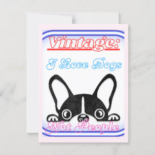 Carte Postale J'aime les chiens : pas les gens