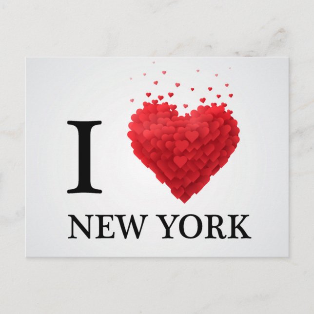 Carte Postale J'aime les Coeurs de New York (Devant)