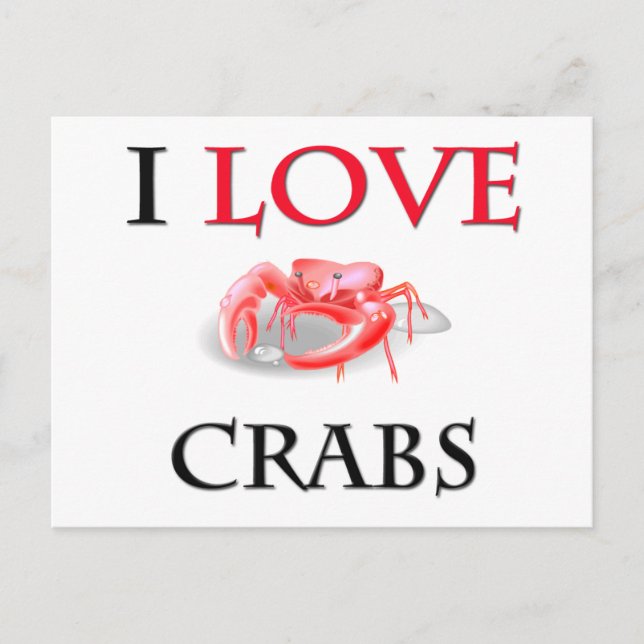 Carte Postale J'aime les crabes (Devant)