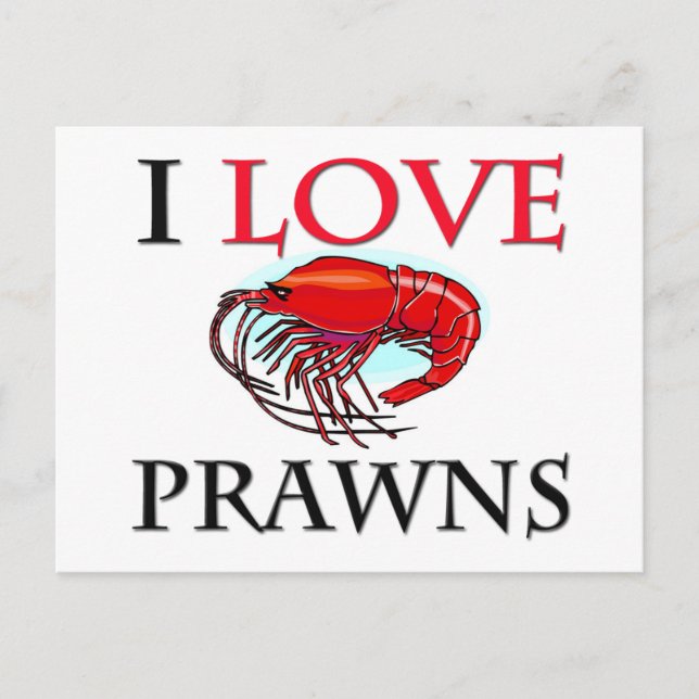 Carte Postale J'aime les crevettes (Devant)