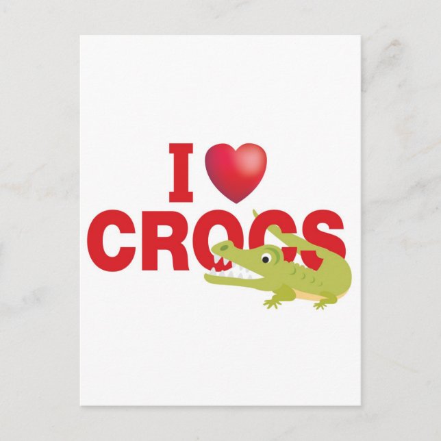 Carte Postale j'aime les crocs (Devant)