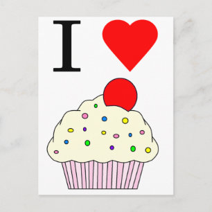 Carte Postale J'aime les cupcakes