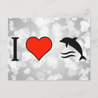 Carte Postale J'aime les dauphins
