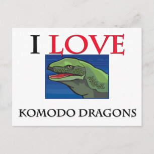 Carte Postale J'Aime Les Dragons Komodo