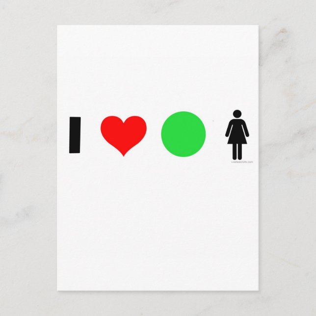 Carte Postale J'aime les femmes faciles (Devant)