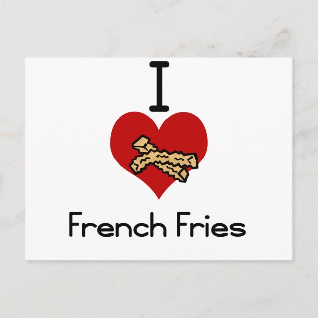 Carte Postale J'aime les frites (Devant)