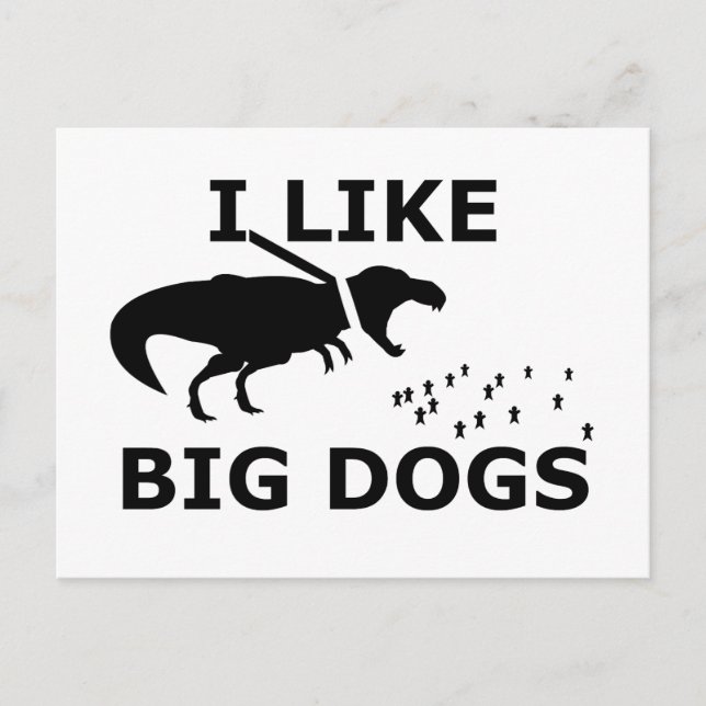 Carte Postale J'Aime Les Grands Chiens (Devant)