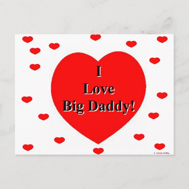 Carte Postale J'Aime Les Grands Coeurs De Papa (Devant)