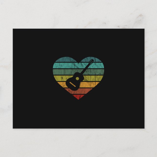 Carte Postale J'Aime Les Guitaristes Avec La Guitare Acoustique (Devant)