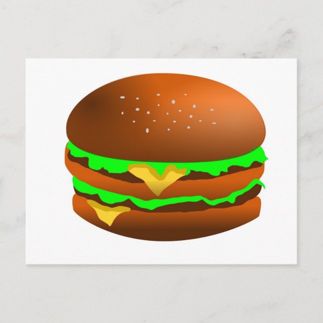 Carte Postale J'aime les hamburgers (Devant)