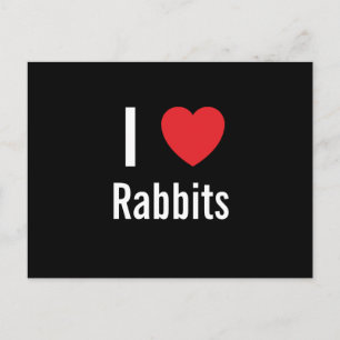 Carte Postale J'aime les lapins