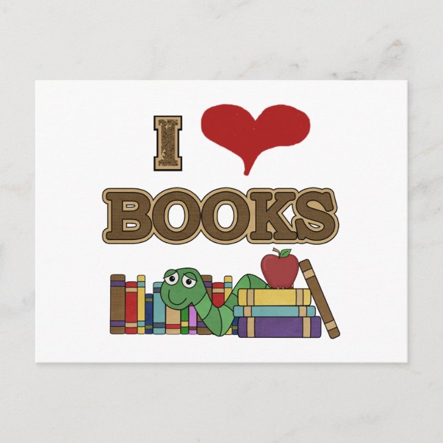Carte Postale J'aime les livres (Devant)