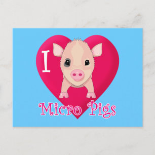 Carte Postale J'Aime Les Micro Cochons