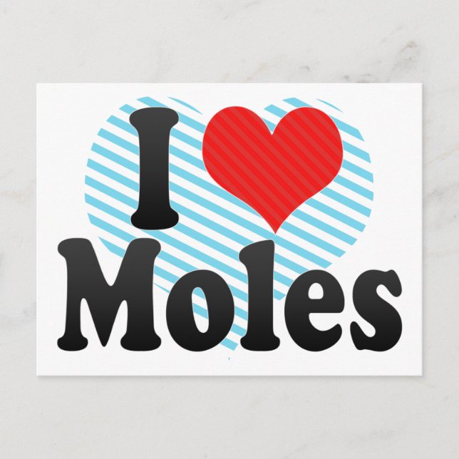 Carte Postale J'Aime Les Moles (Devant)