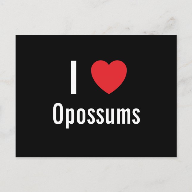 Carte Postale J'aime les opossums (Devant)