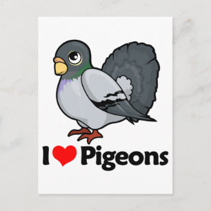 Carte Postale J'aime les pigeons