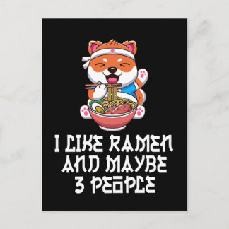 Carte Postale J'aime les ramen et peut-être 3 personnes anime dr