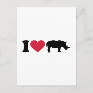 Carte Postale J'aime les Rhinos