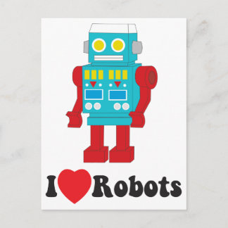 Carte Postale J'Aime Les Robots !