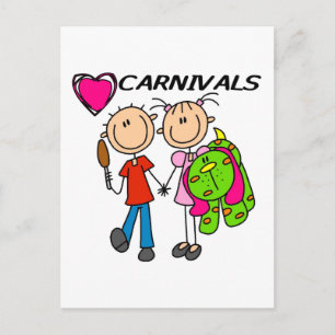 Carte Postale J'aime les T-shirts et Cadeaux de Fêtes Foraines