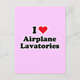 Carte Postale J'aime les toilettes d'avion