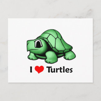 Carte Postale J'aime les tortues