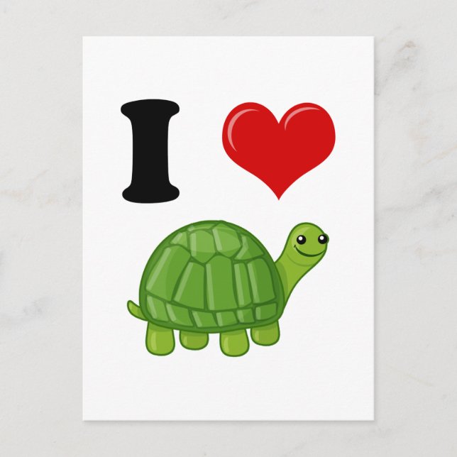 Carte Postale J'Aime Les Tortues (Devant)