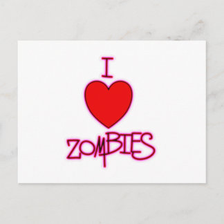 Carte Postale J'Aime Les Zombies !