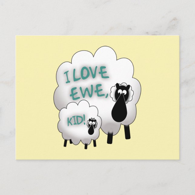 Carte Postale J'Aime L'Ewe, Mon Enfant ! (Devant)
